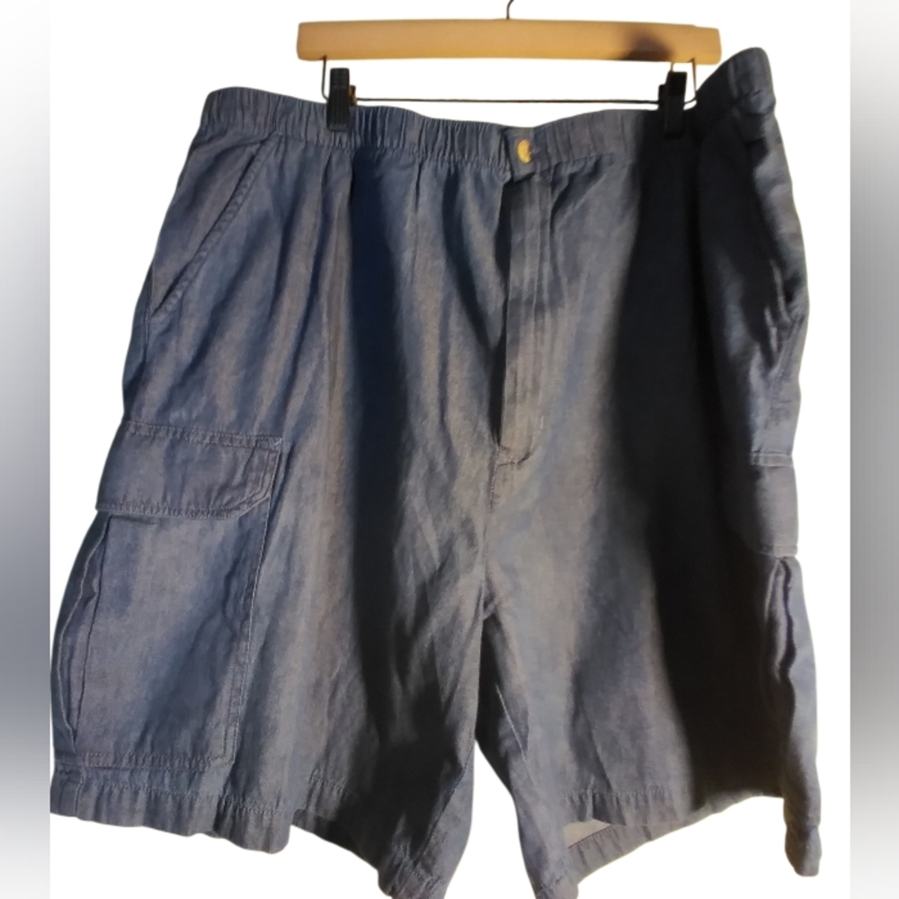 NWOT Men's Kingsize Knockaround  Blue Cargo Denim Jean Shorts 100% Cotton 2x